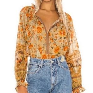 Spell And The Gyspy Collective Seashell Mermaid Orange 100% Cotton Top Size S